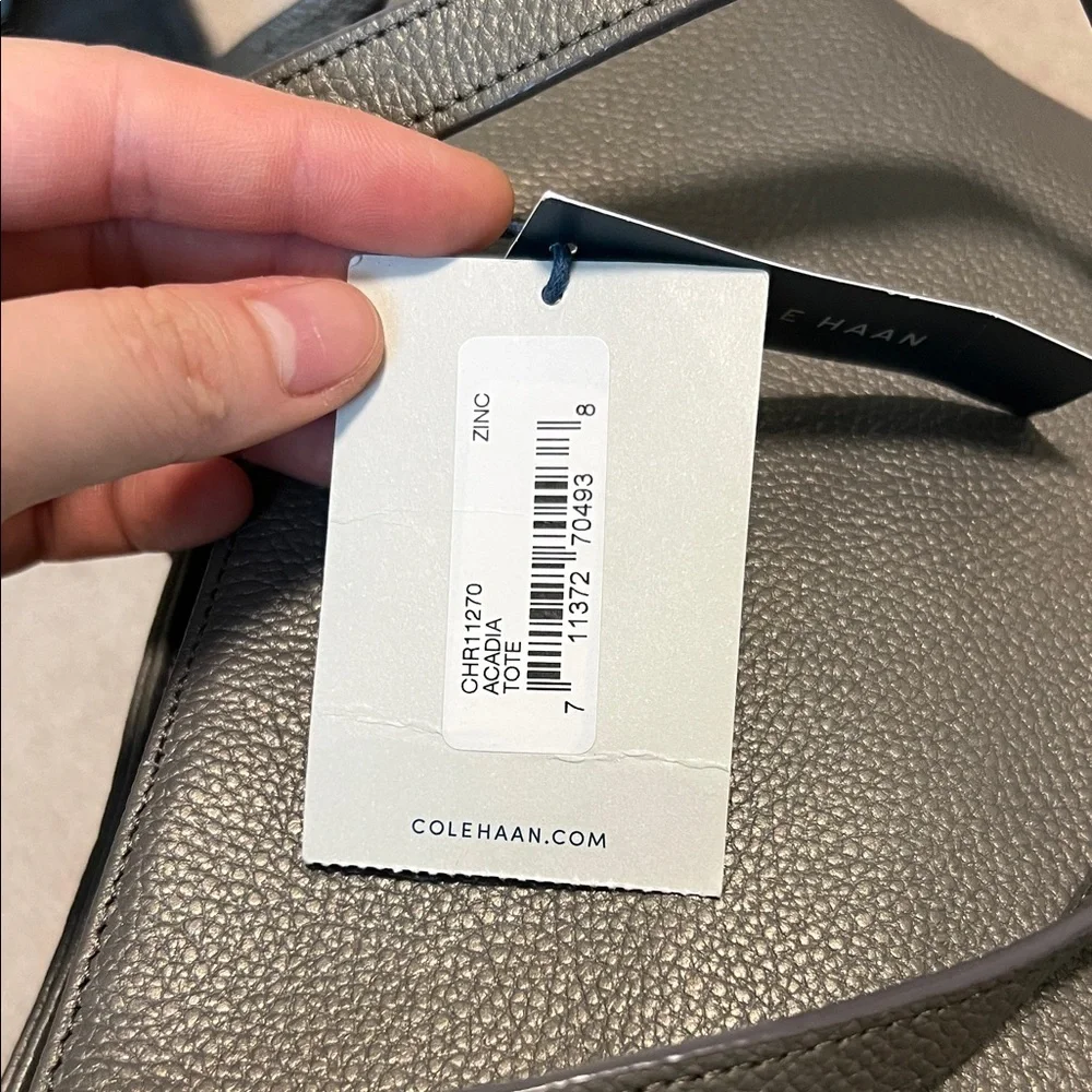 Cole Haan Gray Leather Tote - Picture 2 of 12